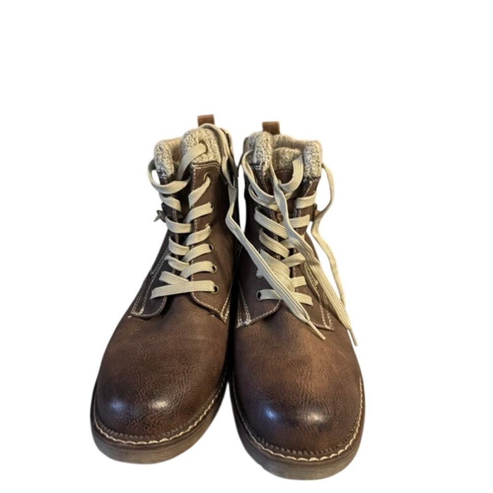 R-TEX Womens Brown Lace Up Ankle Combat Boots Size 42 US 11